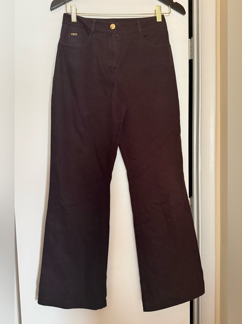 St. John Sport by Marie Gray Size 2 Brown Wide-Leg Cotton Pants High Waisted